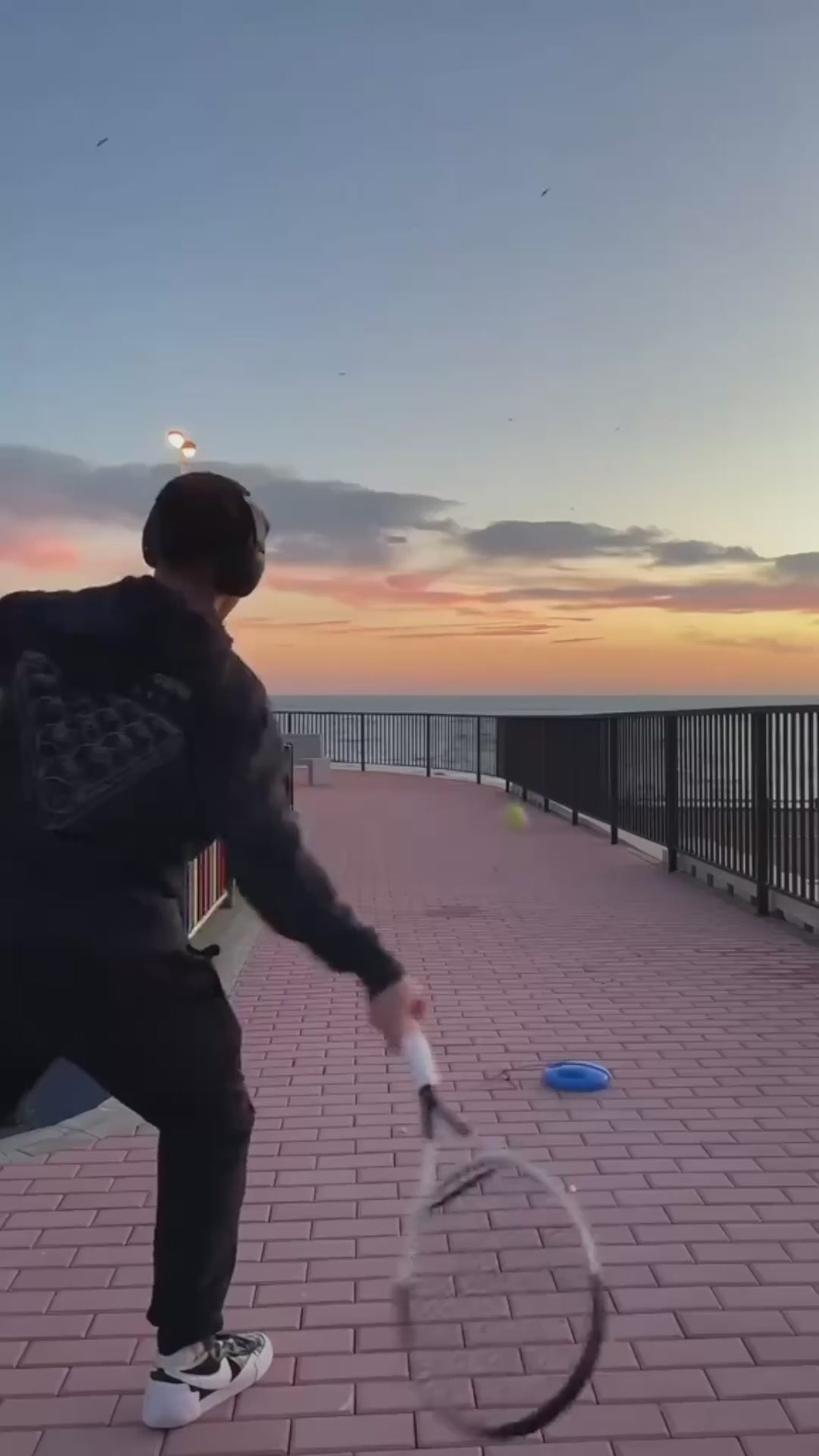 RepCourt Solo Tennis Trainer in use